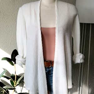White Waffle Cardi